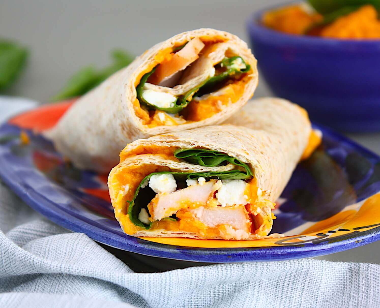 wraps met zoete aardappelspread Kiprecepten.nl